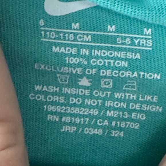 Nike Girls Mint Green T Shirt Dress Front Pockets Size M Medium 6 New with Tags - Picture 8 of 11